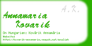 annamaria kovarik business card
